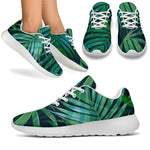 Dark Tropical Palm Leaves Pattern Print Sport Shoes GearFrost