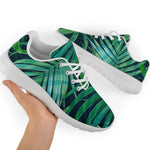 Dark Tropical Palm Leaves Pattern Print Sport Shoes GearFrost