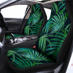 Dark Tropical Palm Leaves Pattern Print Universal Fit Car Seat Covers