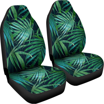 Dark Tropical Palm Leaves Pattern Print Universal Fit Car Seat Covers