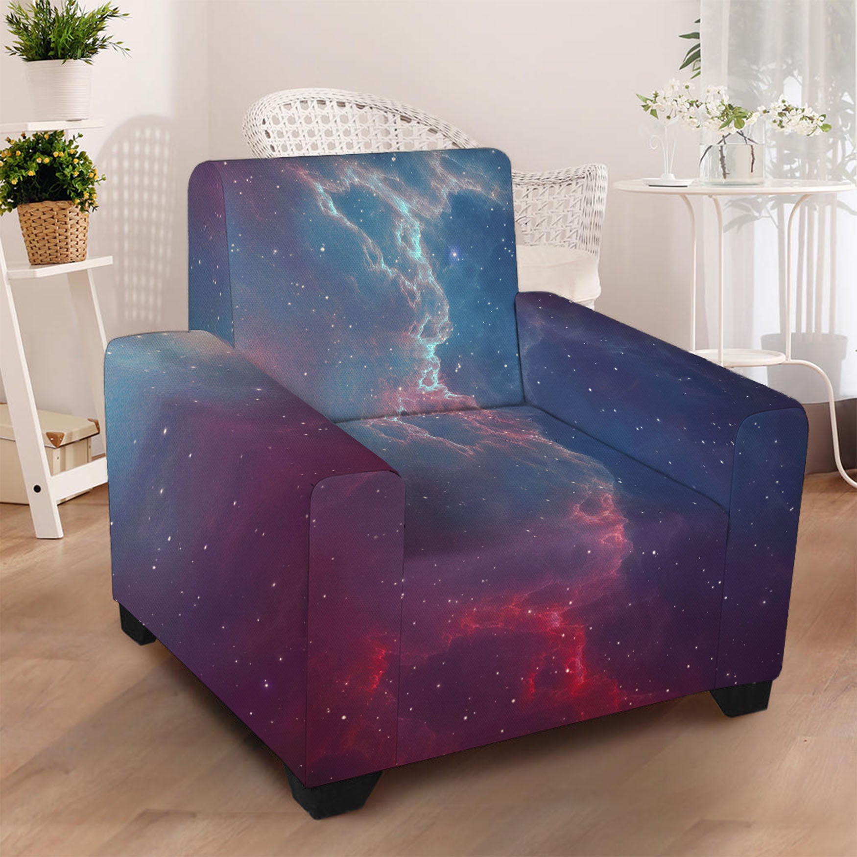 Dark Universe Galaxy Deep Space Print Armchair Slipcover