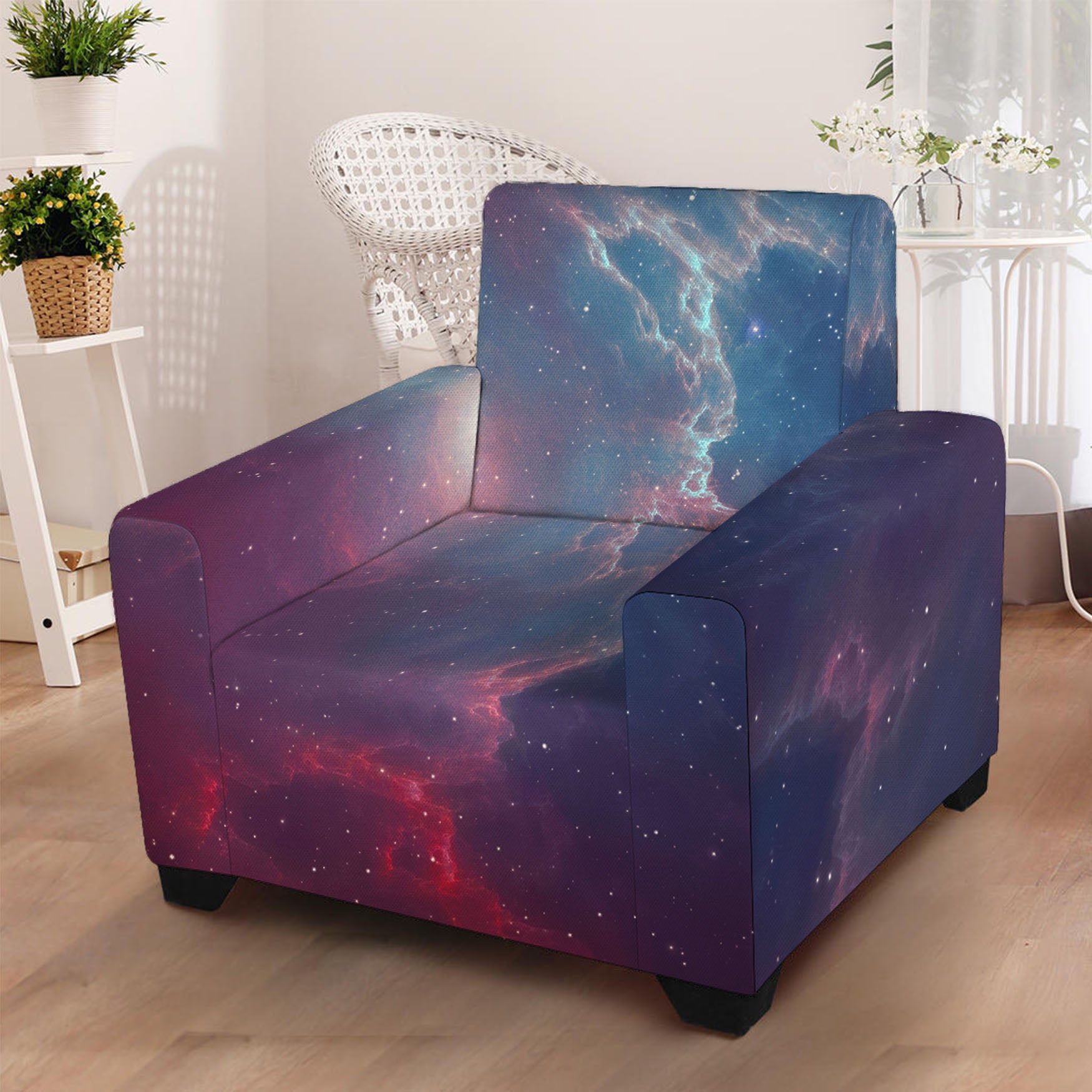 Dark Universe Galaxy Deep Space Print Armchair Slipcover