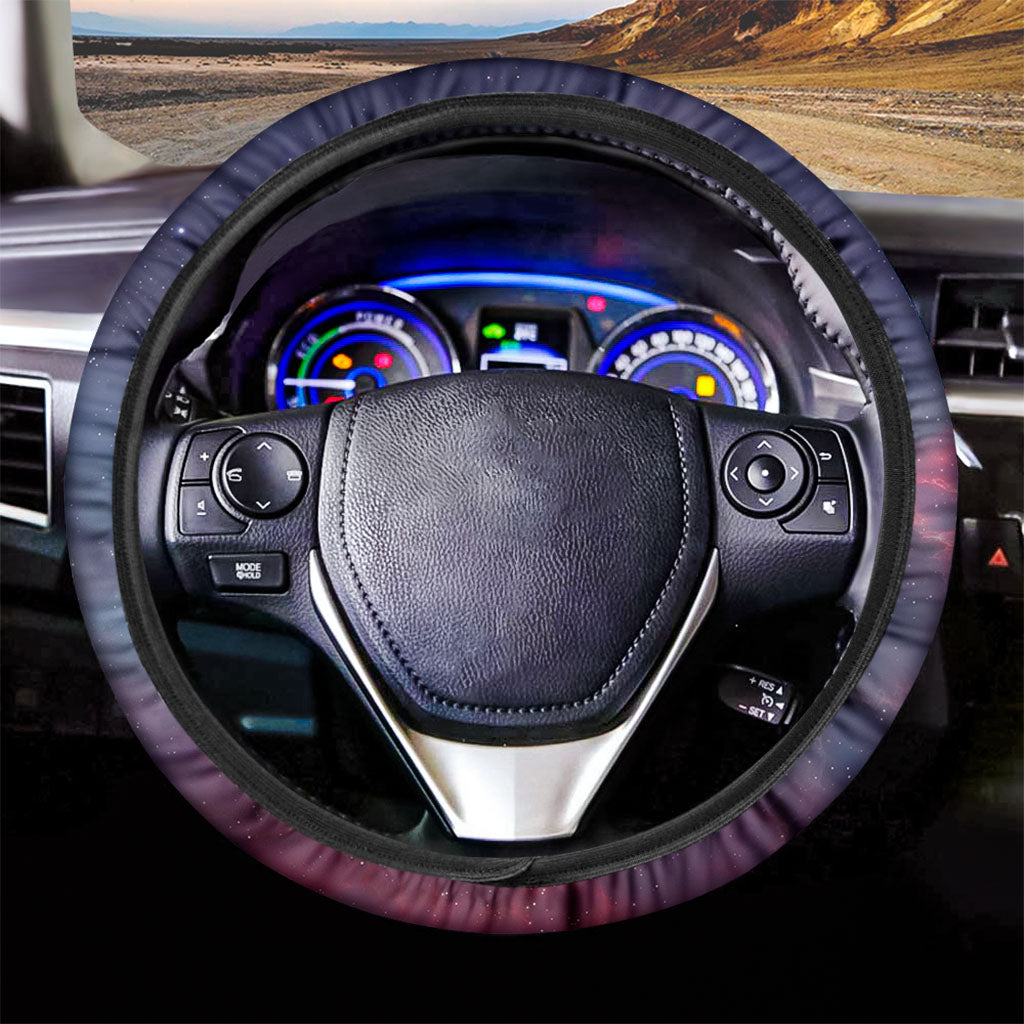 Dark Universe Galaxy Deep Space Print Car Steering Wheel Cover