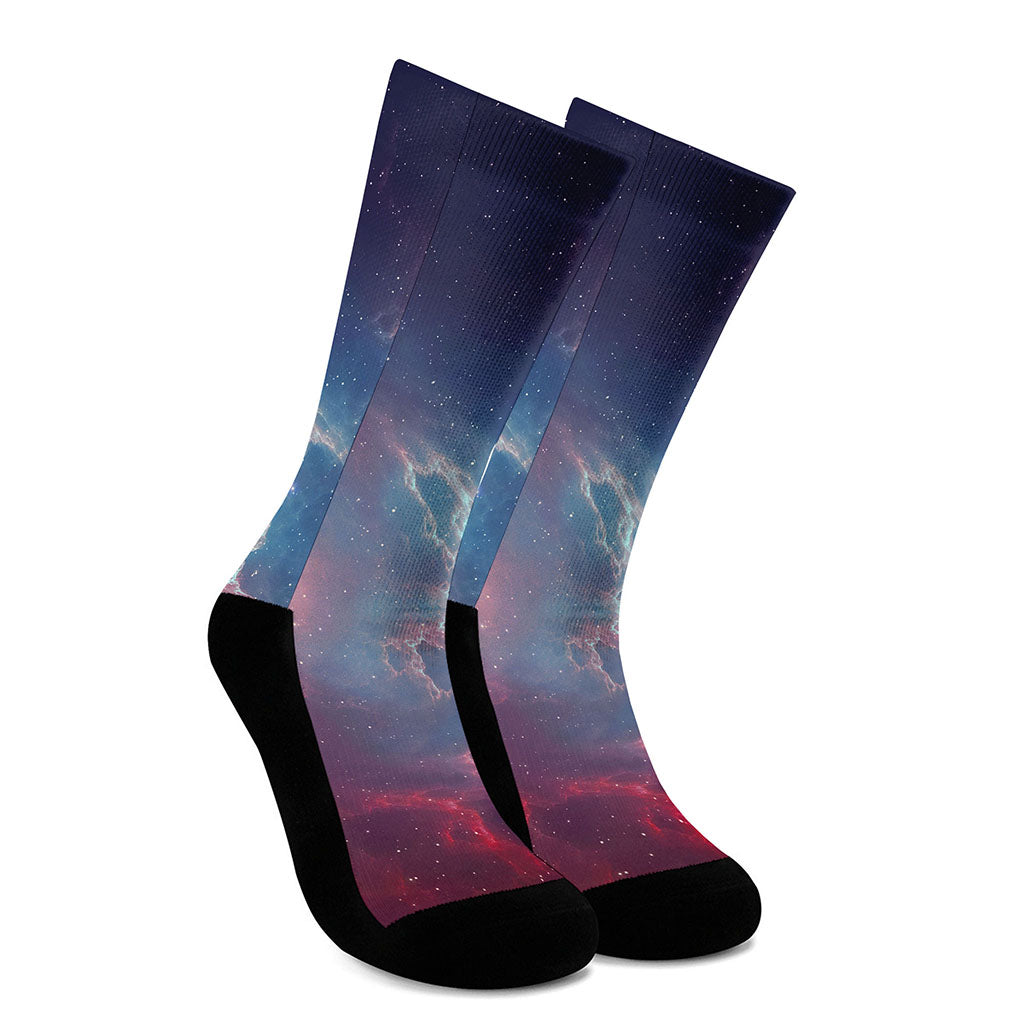 Dark Universe Galaxy Deep Space Print Crew Socks