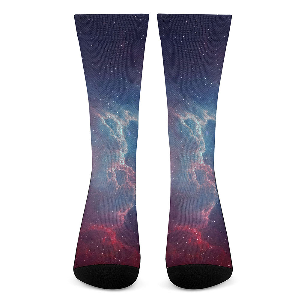 Dark Universe Galaxy Deep Space Print Crew Socks