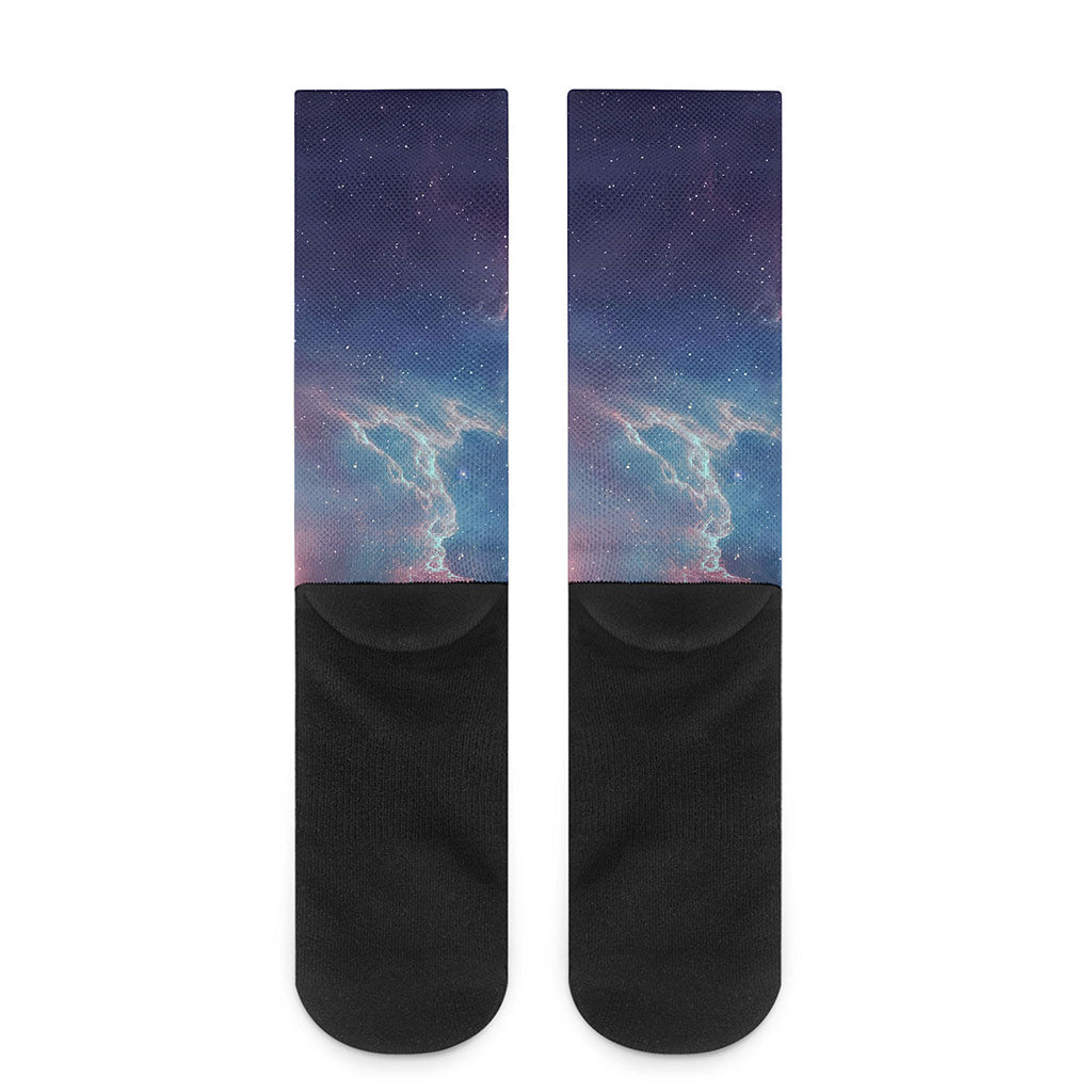 Dark Universe Galaxy Deep Space Print Crew Socks