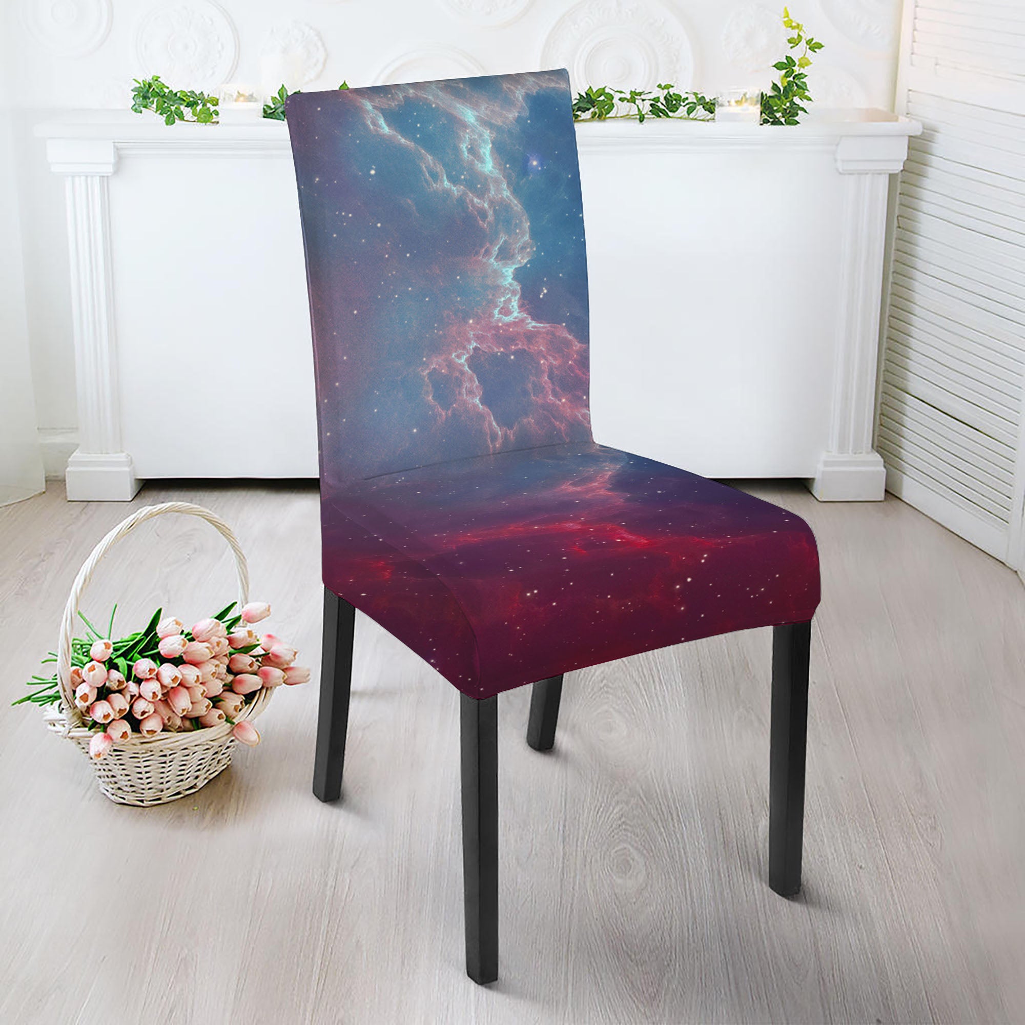 Dark Universe Galaxy Deep Space Print Dining Chair Slipcover