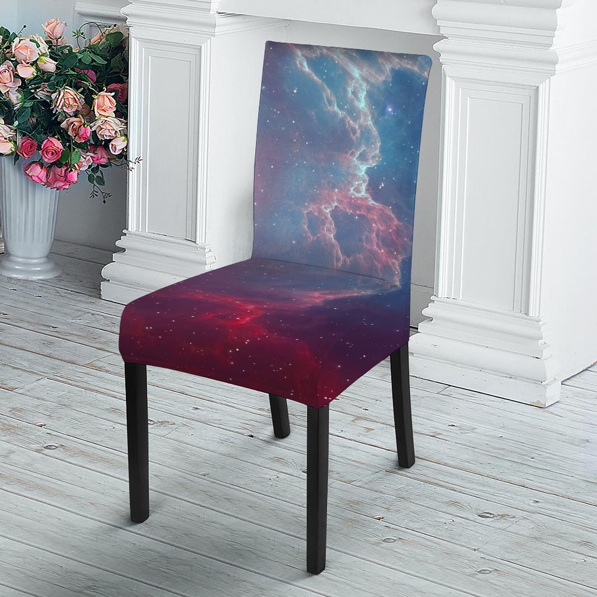 Dark Universe Galaxy Deep Space Print Dining Chair Slipcover