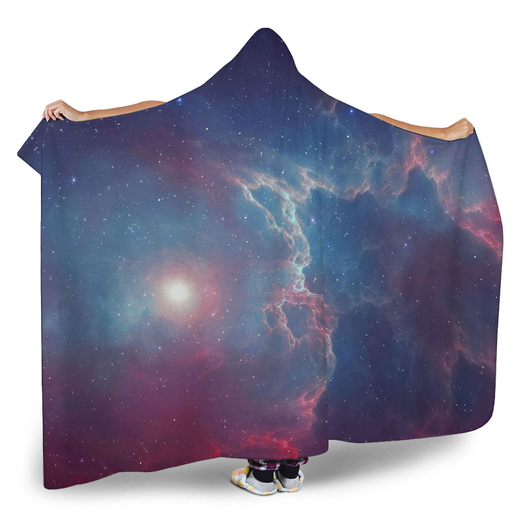 Dark Universe Galaxy Deep Space Print Hooded Blanket