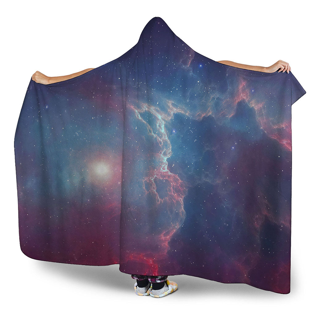 Dark Universe Galaxy Deep Space Print Hooded Blanket