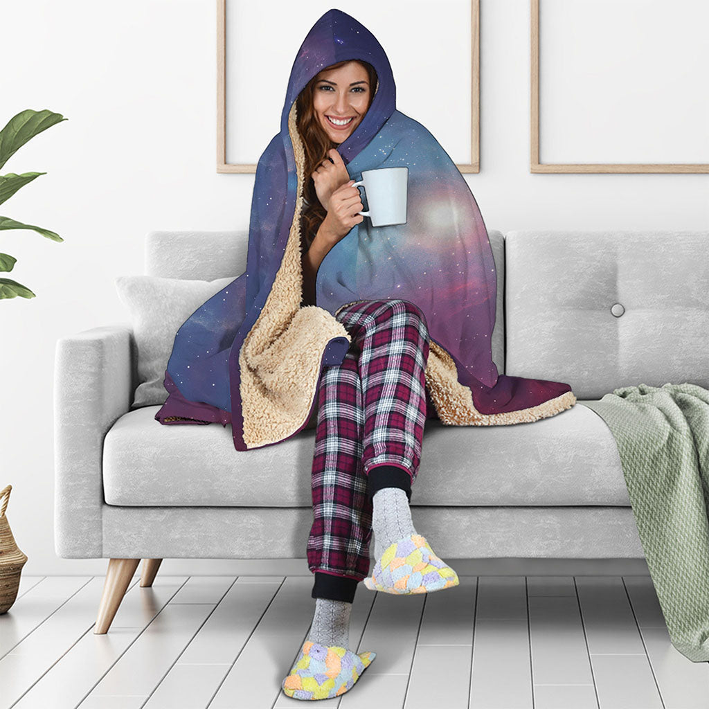 Dark Universe Galaxy Deep Space Print Hooded Blanket