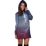 Dark Universe Galaxy Deep Space Print Hoodie Dress GearFrost
