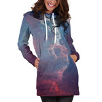 Dark Universe Galaxy Deep Space Print Hoodie Dress GearFrost