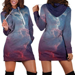 Dark Universe Galaxy Deep Space Print Hoodie Dress GearFrost