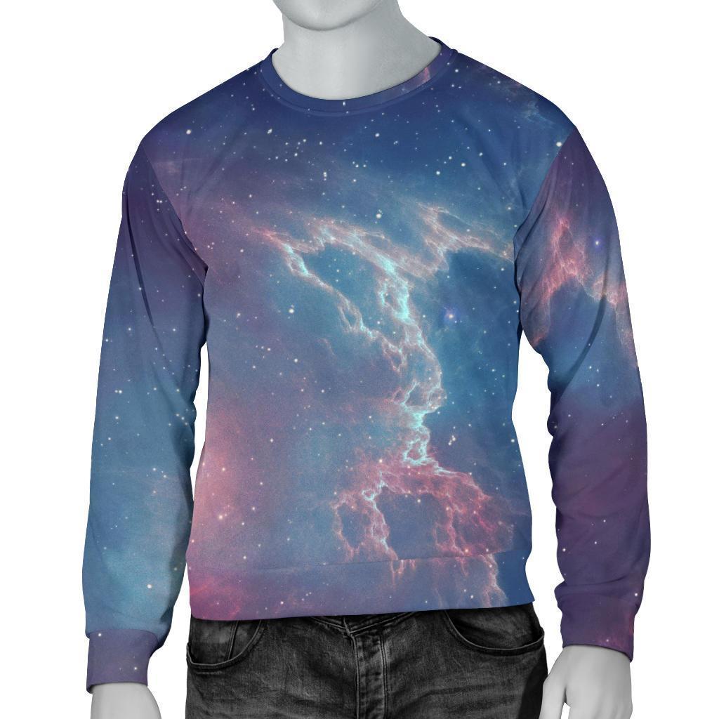 Dark Universe Galaxy Deep Space Print Men's Crewneck Sweatshirt GearFrost