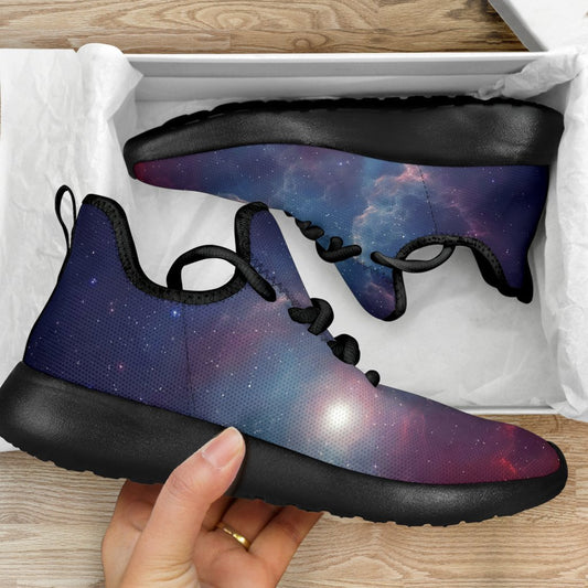 Dark Universe Galaxy Deep Space Print Mesh Knit Shoes GearFrost