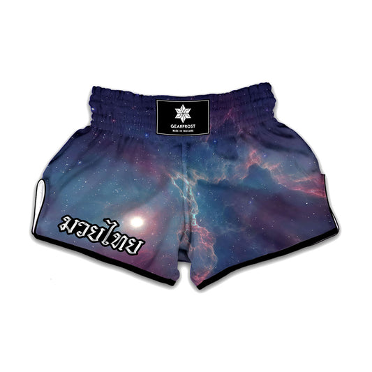 Dark Universe Galaxy Deep Space Print Muay Thai Boxing Shorts