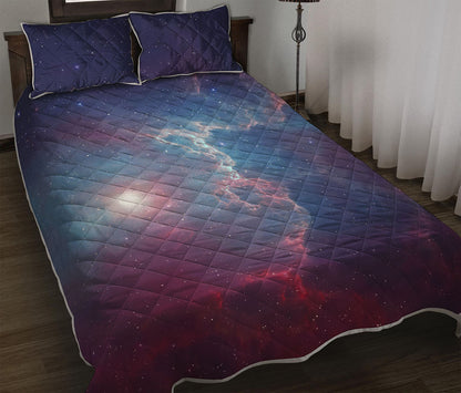 Dark Universe Galaxy Deep Space Print Quilt Bed Set