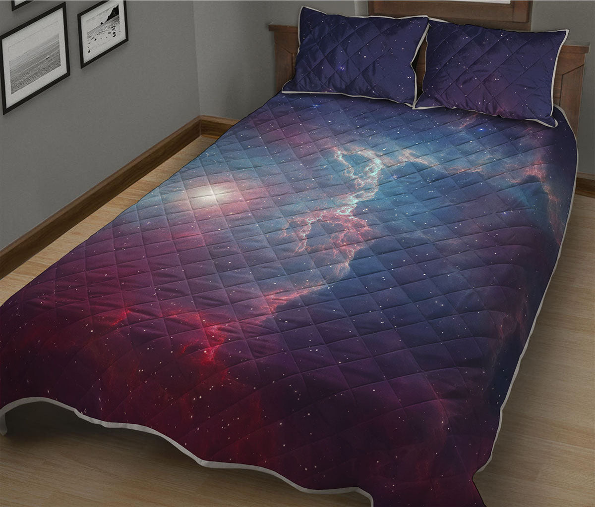 Dark Universe Galaxy Deep Space Print Quilt Bed Set