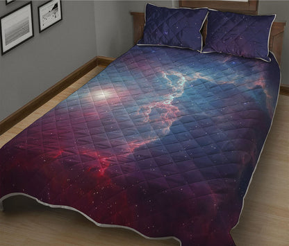 Dark Universe Galaxy Deep Space Print Quilt Bed Set