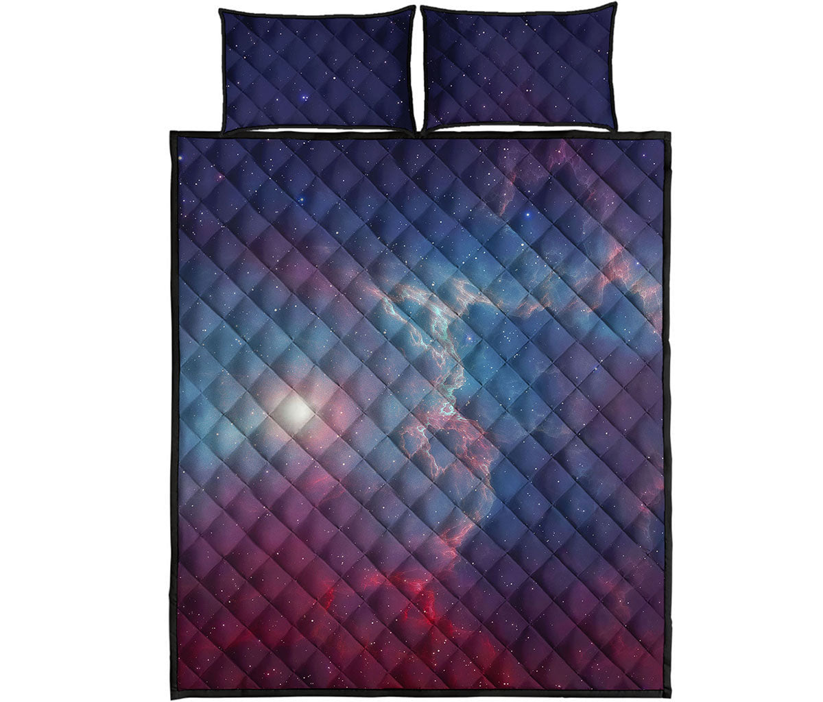 Dark Universe Galaxy Deep Space Print Quilt Bed Set