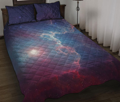 Dark Universe Galaxy Deep Space Print Quilt Bed Set