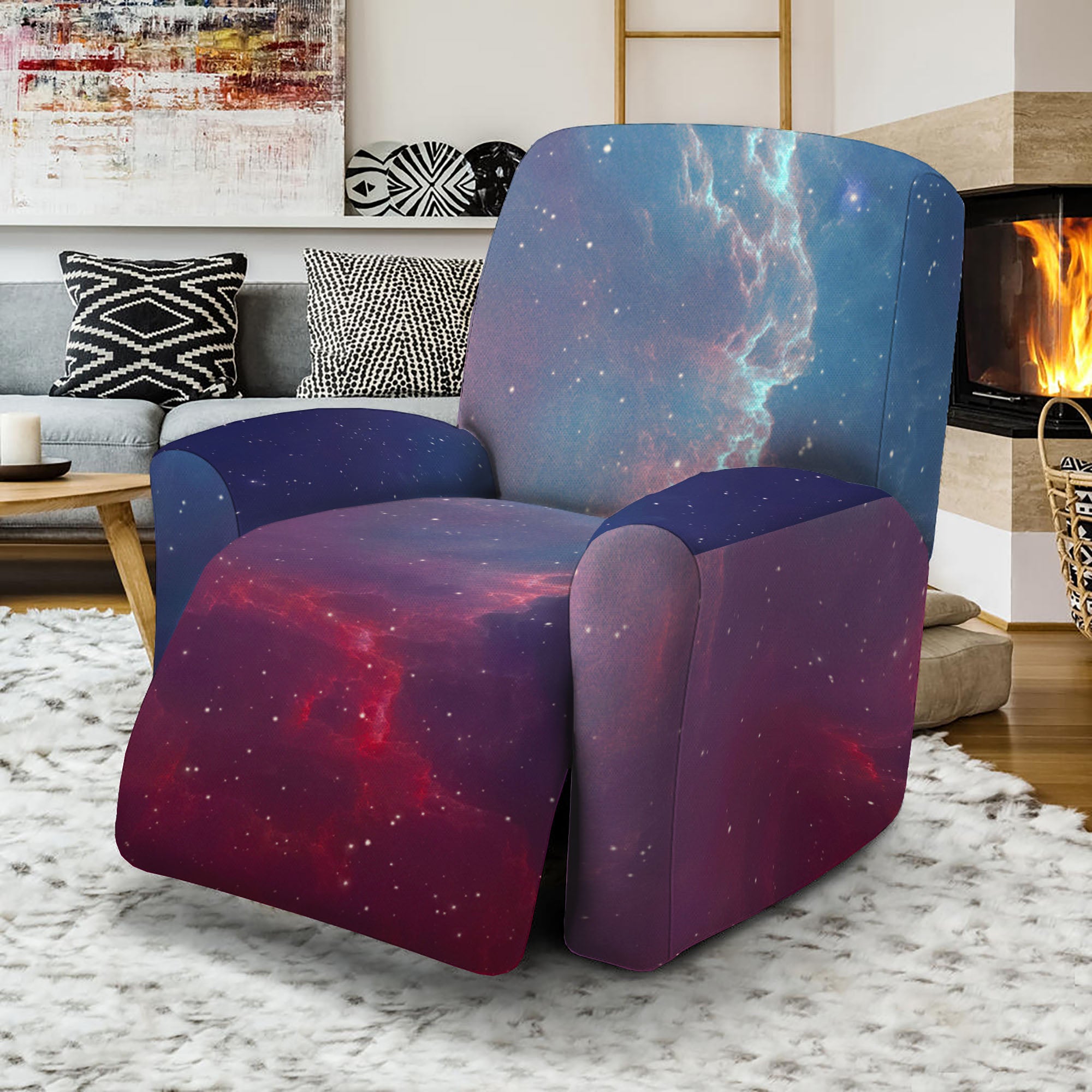 Dark Universe Galaxy Deep Space Print Recliner Slipcover