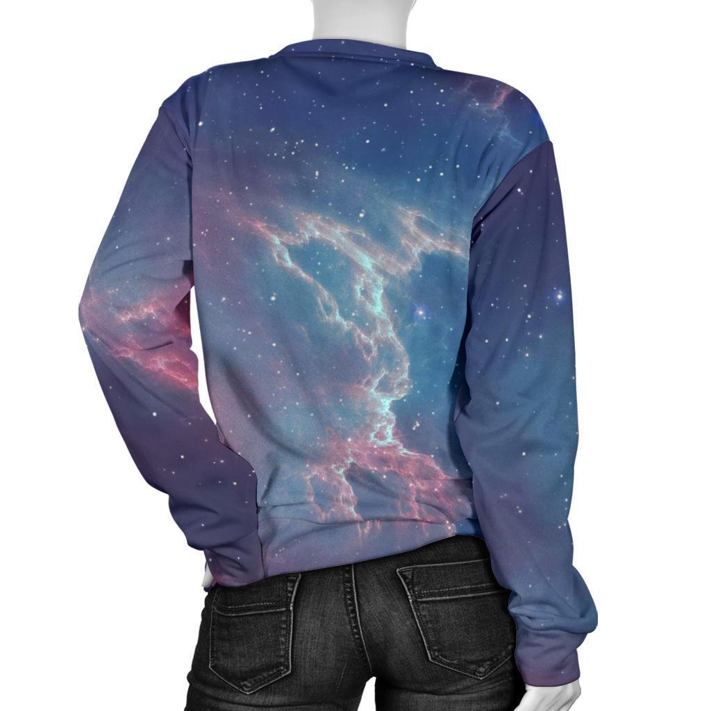 Dark Universe Galaxy Deep Space Print Women's Crewneck Sweatshirt GearFrost