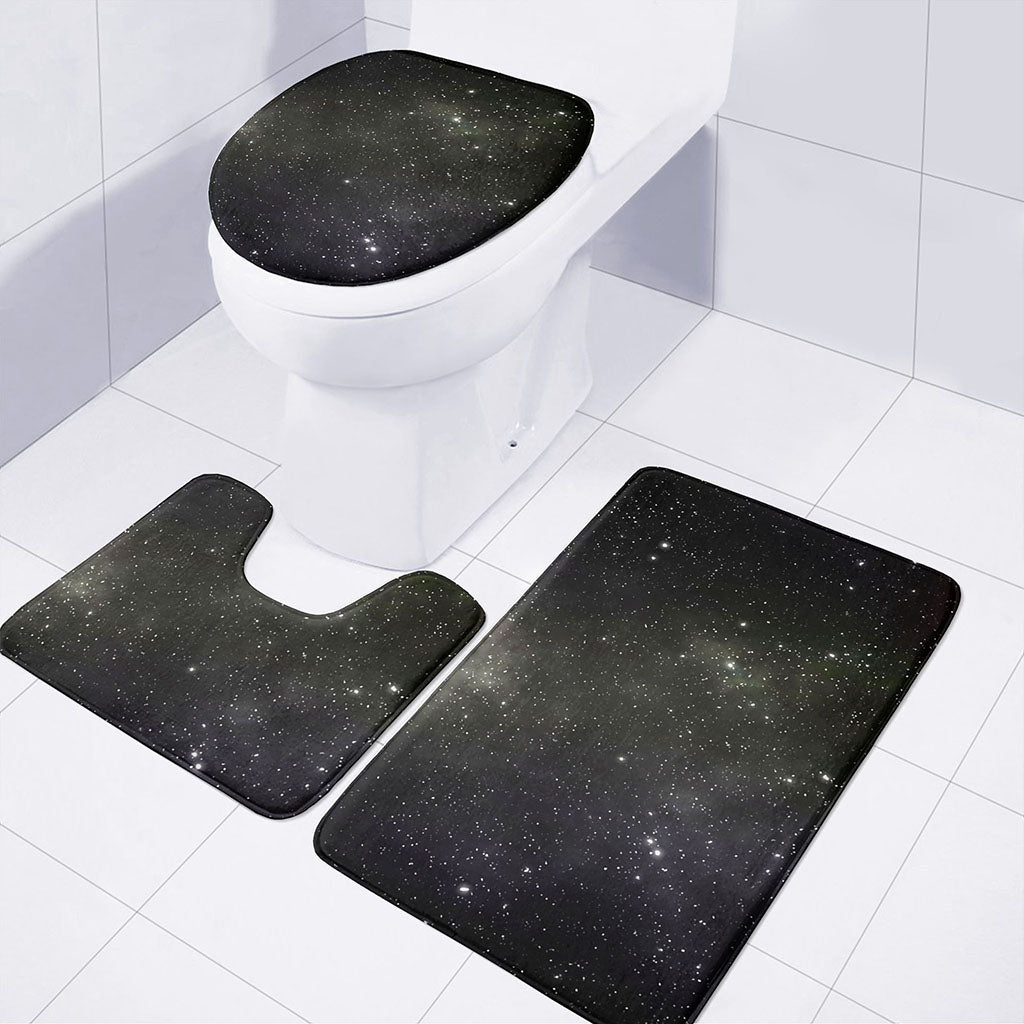 Dark Universe Galaxy Outer Space Print 3 Piece Bath Mat Set