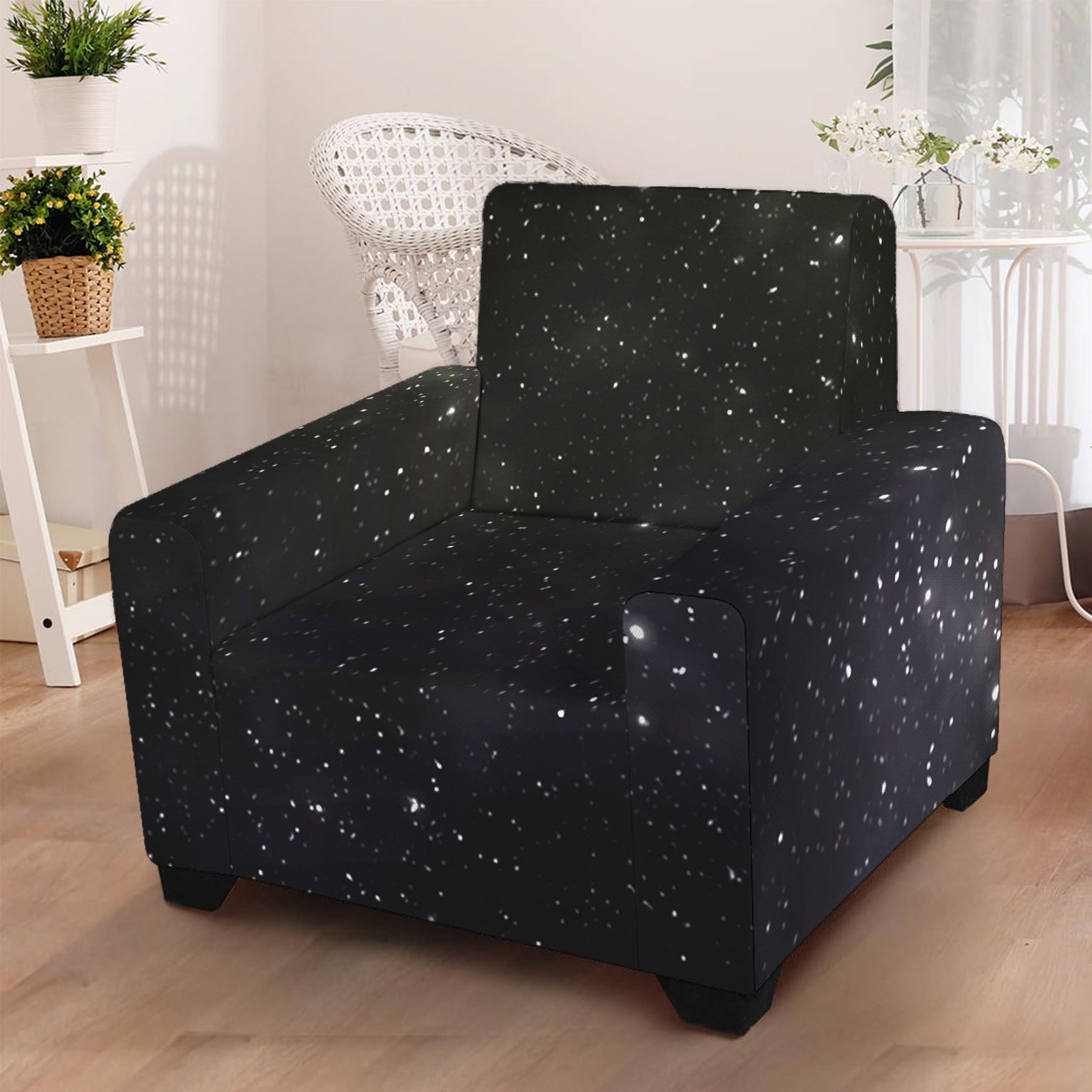 Dark Universe Galaxy Outer Space Print Armchair Slipcover