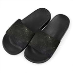 Dark Universe Galaxy Outer Space Print Black Slide Sandals