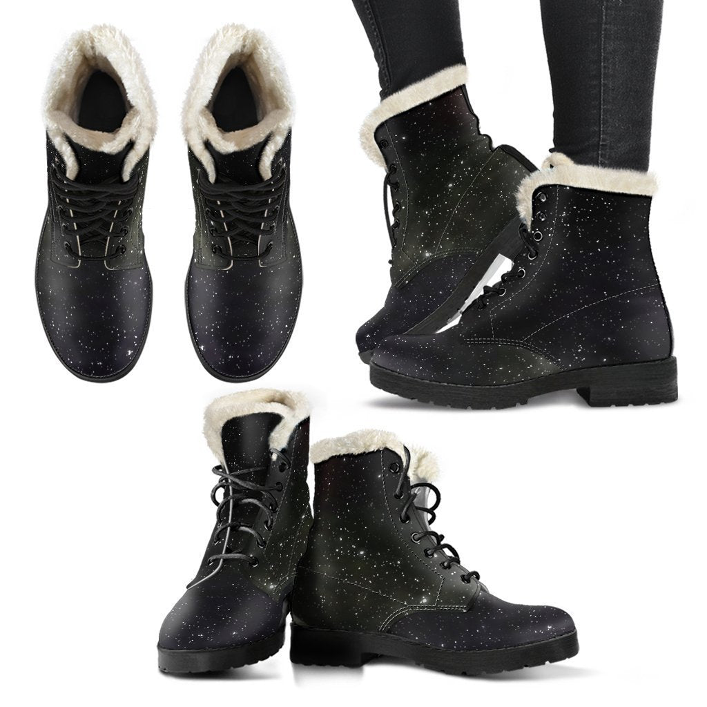 Dark Universe Galaxy Outer Space Print Comfy Boots GearFrost