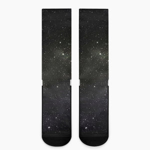 Dark Universe Galaxy Outer Space Print Crew Socks