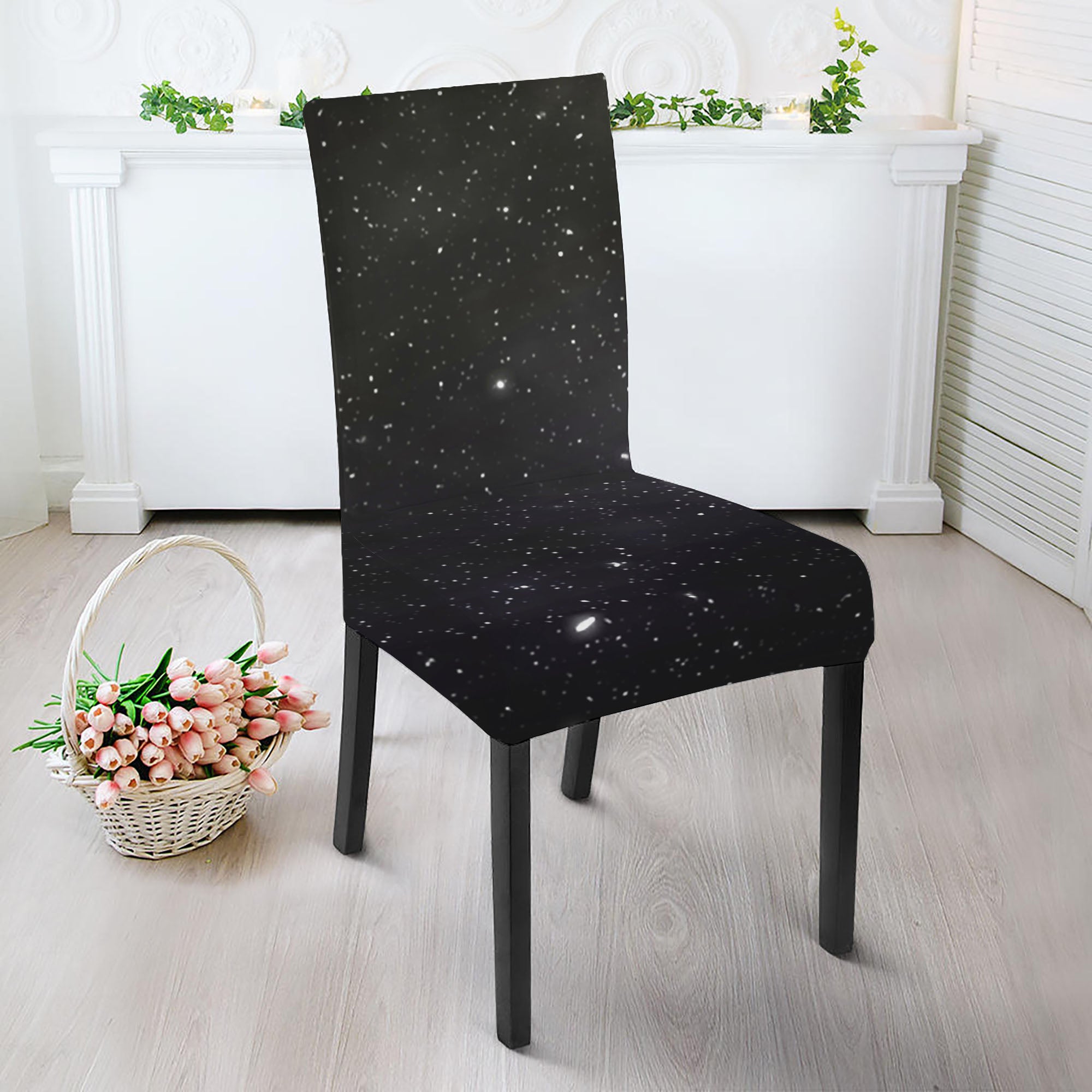 Dark Universe Galaxy Outer Space Print Dining Chair Slipcover