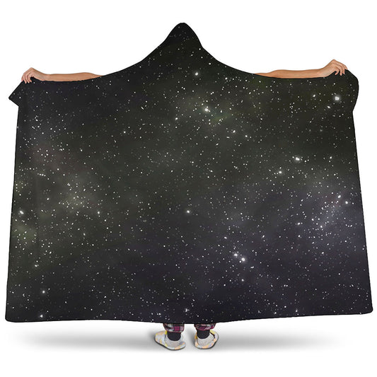 Dark Universe Galaxy Outer Space Print Hooded Blanket
