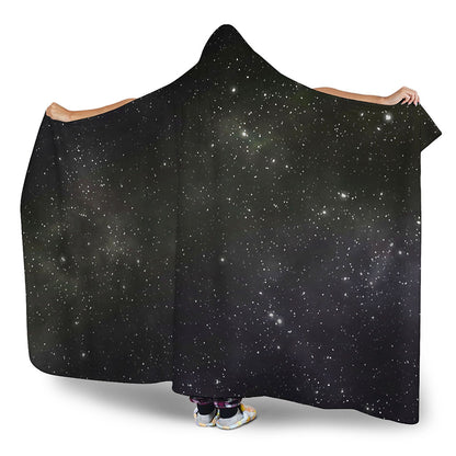 Dark Universe Galaxy Outer Space Print Hooded Blanket