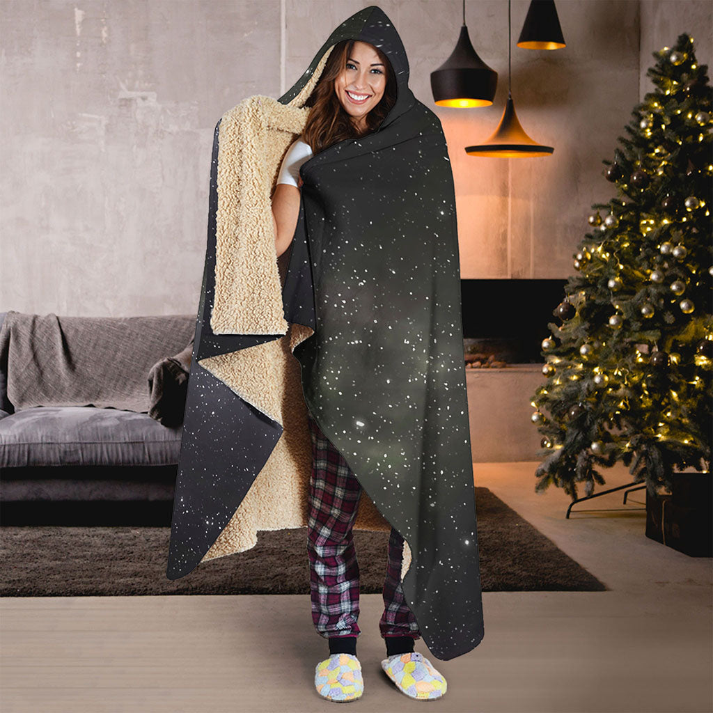 Dark Universe Galaxy Outer Space Print Hooded Blanket