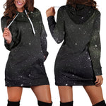 Dark Universe Galaxy Outer Space Print Hoodie Dress GearFrost