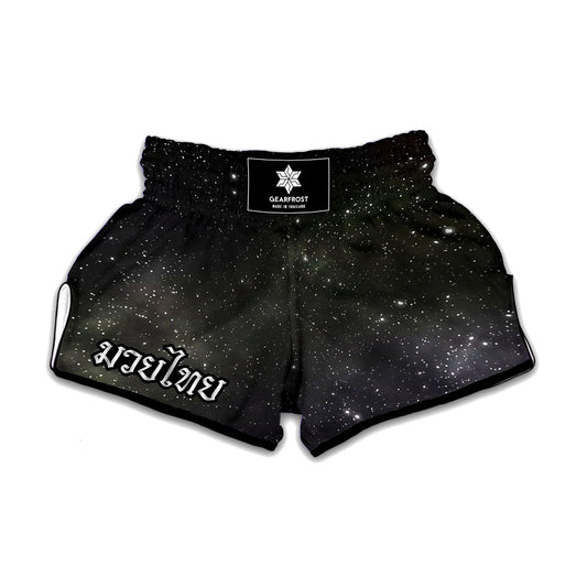 Dark Universe Galaxy Outer Space Print Muay Thai Boxing Shorts