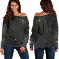 Dark Universe Galaxy Outer Space Print Off The Shoulder Sweatshirt