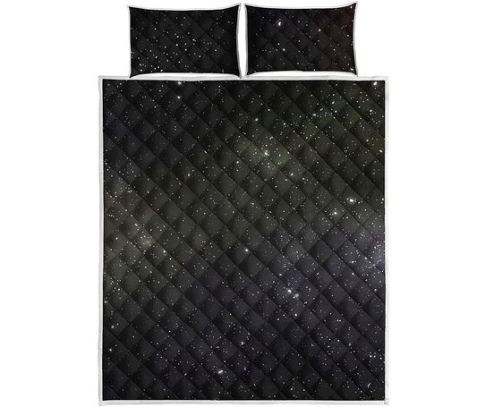 Dark Universe Galaxy Outer Space Print Quilt Bed Set