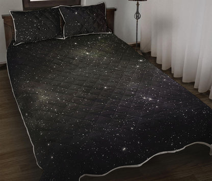 Dark Universe Galaxy Outer Space Print Quilt Bed Set