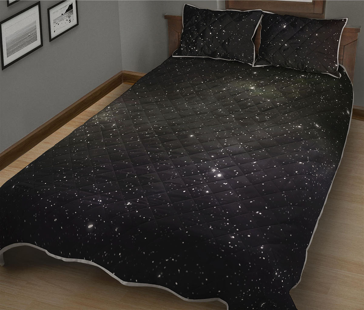 Dark Universe Galaxy Outer Space Print Quilt Bed Set