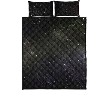 Dark Universe Galaxy Outer Space Print Quilt Bed Set