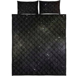 Dark Universe Galaxy Outer Space Print Quilt Bed Set