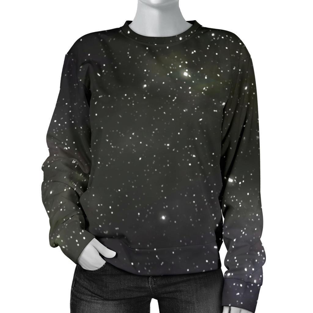 Dark Universe Galaxy Outer Space Print Women's Crewneck Sweatshirt GearFrost