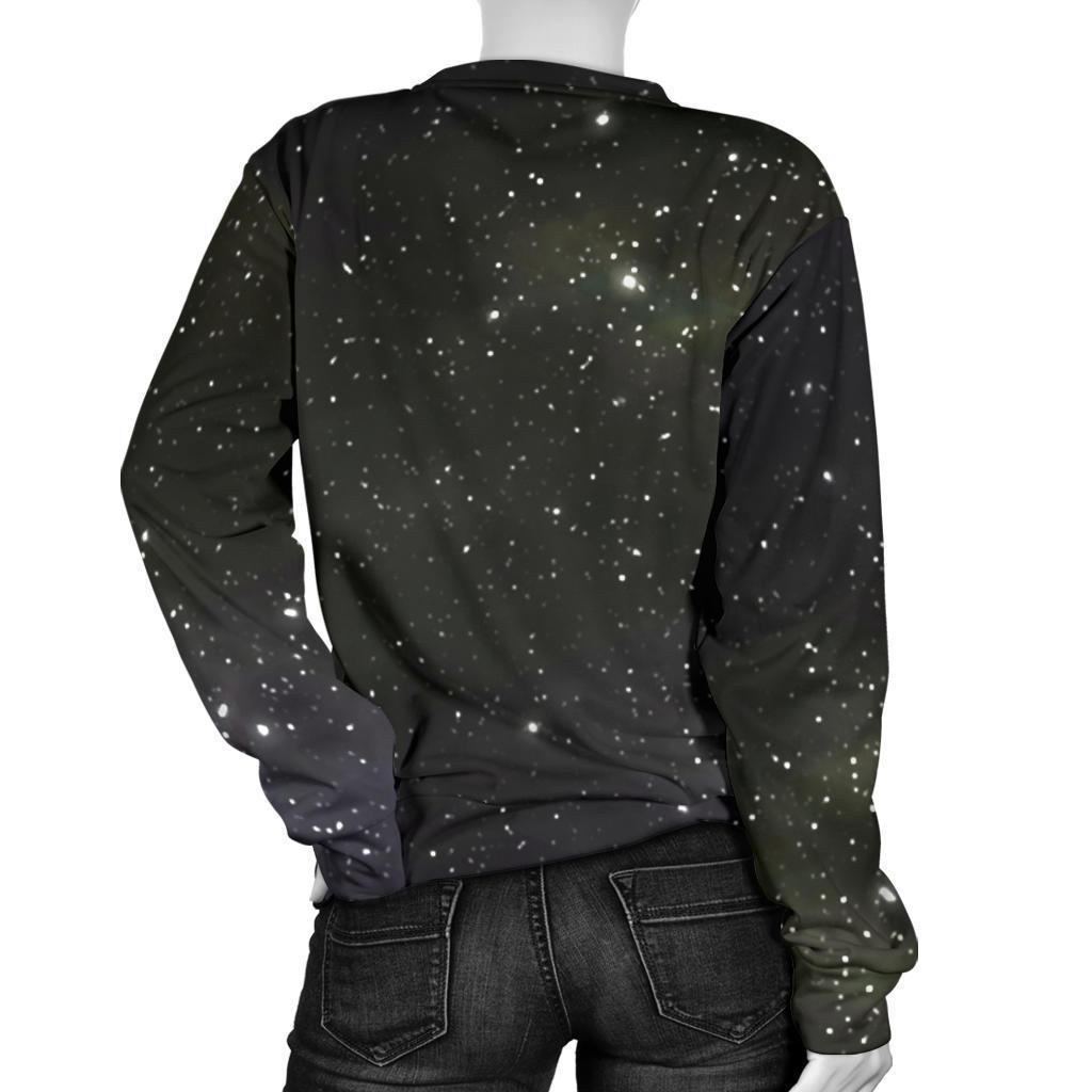 Dark Universe Galaxy Outer Space Print Women's Crewneck Sweatshirt GearFrost