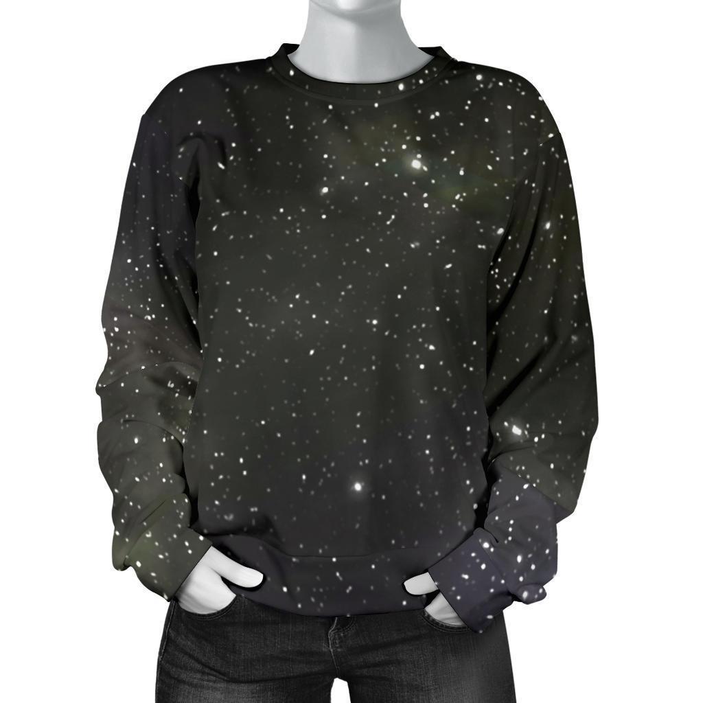 Dark Universe Galaxy Outer Space Print Women's Crewneck Sweatshirt GearFrost