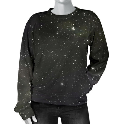 Dark Universe Galaxy Outer Space Print Women's Crewneck Sweatshirt GearFrost