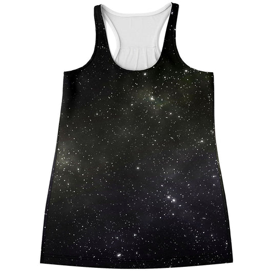 Dark Universe Galaxy Outer Space Print Women's Racerback Tank Top